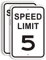 Lot de 2 panneaux de signalisation de limitation de vitesse de 5 km/h – 30,5 x 45,7 cm – Panneaux de signalisation en métal réfléchissant de qualité ingénieur pour quartiers, allées, cour et école