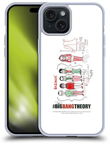 Head Case Designs Offizielle The Big Bang Theory Doodle Gruppe Graphik Kuenste 2 Soft Gel Handyhülle Hülle kompatibel mit Apple iPhone 15 Plus