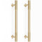 RZDEAL 2pcs Solid Brass Gold Cabinet Pulls, 6-1/4-Inch Hole Centers, Modern Drawer Dresser Pulls