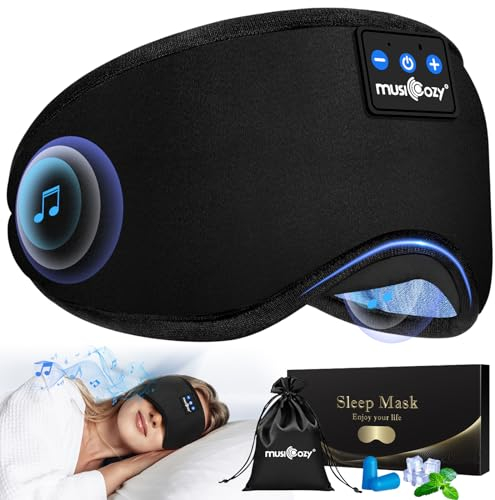 MUSICOZY Sleep Mask Headphones,Bluetooth 5.4 Eye Masks Headphone with 16 Hrs Playing Music for Side Sleepers/Office/Travel,Tech Sleep Aids for Men Women