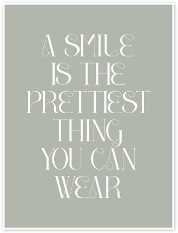 Posterlounge A Smile Is the Prettiest Thing You Can Wear Poster | 50 x 70 cm von Typobox Wandbilder Wanddeko
