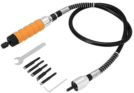 inBEKEA Reciprocating Air Saw, Electric Woodworking Chisel Carving Knife Tool Soft Shaft Handle Chisel Carving Chisel Wood Carving Knife Table Grinding (Color : Set 1, Size : 0) (Set 2)
