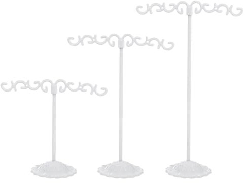 PATIKIL Porte-Boucles d'Oreilles, Lot de 3 Présentoirs à Boucles d'Oreilles en Métal pour Le Rangement Des Bijoux, la Photographie de Bijoux, la Décoration de Chambre, Couleur Blanche