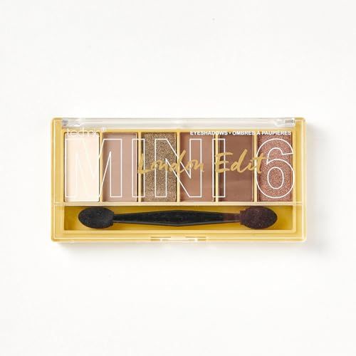 Technic Mini Edit 6 Lidschatten-Palette, lang anhaltende und vermischbare matte und schimmernde Farbtöne 7.2g (London)