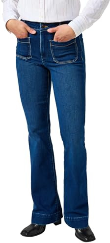 Wrangler Flare Jeans para Mujer, Traditional Indigo, 29W / 30L