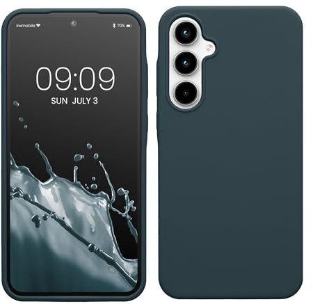 kwmobile Handyhülle für Samsung Galaxy A35 Hülle - Case Silikon - Kabelloses Laden - Schutzhülle Cover in Dunkler Schiefer