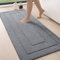 DEXI Badteppich rutschfeste,weicher Badezimmerteppich Wasserabsorbierend Badematte maschinenwaschbar Badvorleger für Dusche,Badewanne und Toilette, Grau, 61 x 152 cm
