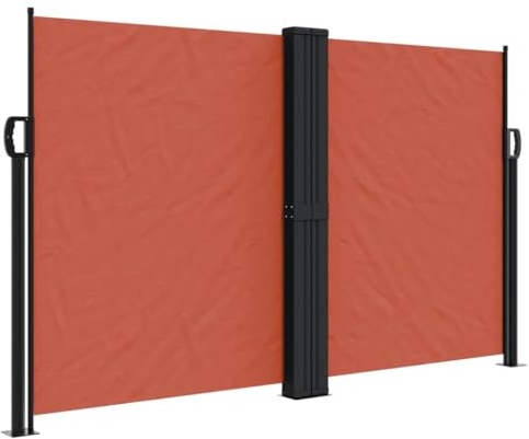vidaXL Seitenmarkise, Sichtschutz Ausziehbar, Windschutz Sonnenschutz für Garten Balkon Terrasse, Seitenrollo Seitenwandmarkise, Terrakottarot 140x1000cm