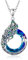 DAYLINLOVE Pfau Halskette 925 Sterling Silber Blau Kristall Pfau Anhänger Halskette Pfau Schmuck Geschenke für Frauen Mädchen Mutter Pfau Liebhaber
