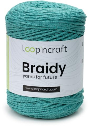 Cordino morbido per borse ad uncinetto in cotone riciclato, cordoncino 2 mm, 250gr al gomitolo, 250 metri, per borse ad uncinetto, progetti creativi e hobby (Verde Menta)