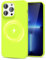 LoeoeL for iPhone 13 Pro Max Case Silicone Mag Safe, Thin Soft Rubber Gel Jelly iPhone 13 Pro Max Phone Case Compatible with Magsafe, Neon Green Lime