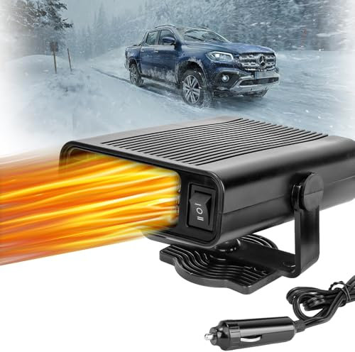 Tragbare auto heizung 12V Heizlüfter Auto 2 in 1 Warme Luft & natürliche Luft, Auto Windschutzscheibe schnellheizung Entfroster für Auto kleinen Raum einsteckt, Beschlagen und Entfrosten von Autoschei