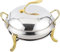 Round Stainless Steel Chafing Dish with Pans and Fuel Holders Buffet Warmer Set for Serving Dinner Buffet Chafer for Catering Party Wedding (Diameter: 28 cm), Gold