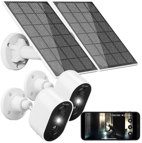7links Überwachungskamera außen: 2er Akku-Outdoor-IP-Überwachungskamera mit 2K, 3 MP, WLAN +2x3W Solar (Überwachungs-Kamera außen Akku, WLAN-Kamera mit Bewegungsmelder, Cam Überwachung)