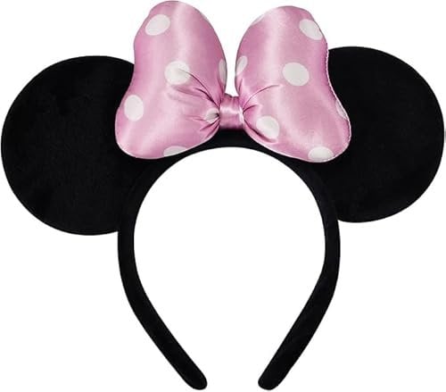Yapartifa Mouse Ears Hair Bands, Mouse Ears Shiny Headband Headband with Cute Bow Classic Mouse Ears Bow Headbands for Cosplay Costume Party Decoration Beautiful Hair Accessories