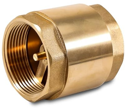 Valvola di ritegno in ottone da 2 con filettatura interna, DN50 dispositivo di ritorno, universale con filettatura interna su entrambi i lati, valvola di ritegno verticale in ottone, valvola di