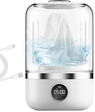 Underwear Washer, Portable Panty Washing Machine, Double Cleaning Modes, Silent oparate, Compact Design, Ideal for Travel, Apartments, Camping, Dormitories, Small Spaces