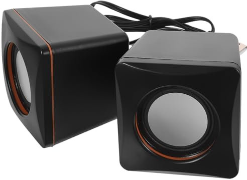 Gadpiparty 1 Pair Mini USB Speaker Portable Compact Wired Speakers for Computer Laptop Desktop Lightweight Audio for Home Office Strong Compatibility with Smartphones Tablets