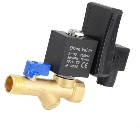 Gdfnmogo Electronic Timed Air Compressor Drain Valve, Metal Construction, 1/2 Inch Port, LED Indicator, Automatic Operation, AC/DC 24-240V IP65 Rated