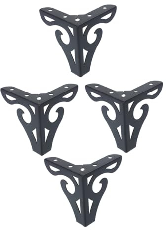 Kisangel Pieds De Meubles Noirs en Fer Forgé Robuste 12,5 Cm, Support Stable pour Canapé Et Armoire, Lot De 4 Pièces, Adapté à Bricolage Mobilier Moderne Et Remplacement Meubles