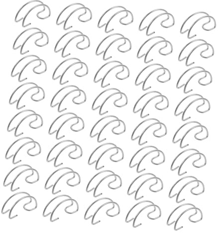 DIKACA 40Pcs Stainless Steel Pigeon Cage Hooks Single Rack Door Hooks for Rabbit Chicken Quail Bird Cages Elastic Wire Household Hanging Lock