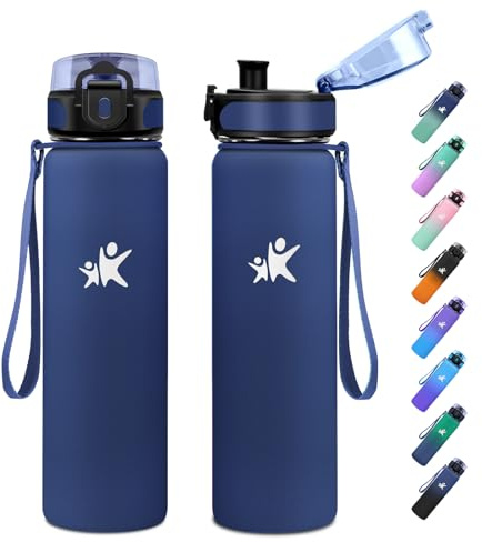 JAPORIA Thermosflasche 1L, Auslaufsicher Thermoskanne, BPA-Frei Isolierflasche, Trinkflasche Edelstahl für Sport, Schule, Fitness, Outdoor, Camping