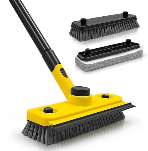 3 in 1 Floor Scrubbing Brush - Long Handle Cleaning Brush