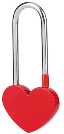 Lucchetto a Forma di Cuore, Lucchetto dell'amore Rosso, Love Lock, Lucchetti a Cuore, per San Valentino, Matrimoni, Anniversario, Amanti, Ponte, Viaggi (senza Chiave)