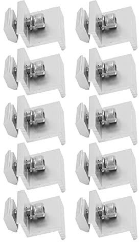 Bewinner Solar Mount Z Bracket 10PCS Aluminum Alloy Pressing Block PV Panel Rail End Grounding Clamps for Solar Panel Installation, 35mm/1.4in Compatible with Most Panels (45mm)