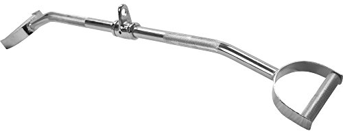 GORILLA SPORTS® Latzugstange - Hufgriff, mit Drehgelenk, 93 cm lang, bis 200 kg Belastbar, gerändelte Grifffläche, rutschfest, Verchromt - Kabelzuggriff, Bizeps Zugstange, Krafttraining