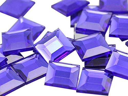 12 mm viola.VT posteriore piatto quadrato gioielli acrilico di alta qualità Pro grade – 40 pezzi