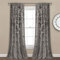 Lush Decor Riley Fenstervorhang, halbtransparent, gerüscht, strukturierte Schleife, Fensterpaneel für Wohnzimmer, Esszimmer, Schlafzimmer (Einzelbett), 137 cm B x 213 cm L, Grau