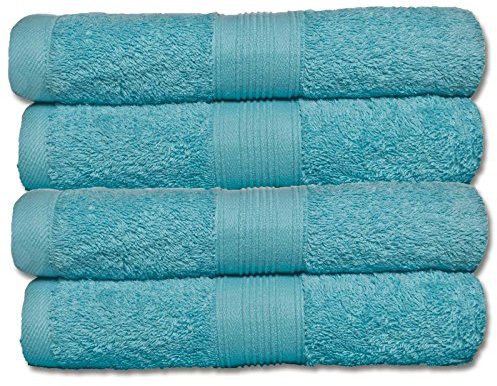 Naturemark 4er Frottee Set Handtücher 100% Baumwolle einfarbig oder als Farbset auswählbar in 500q/qm Qualität 50x100cm (Türkis)
