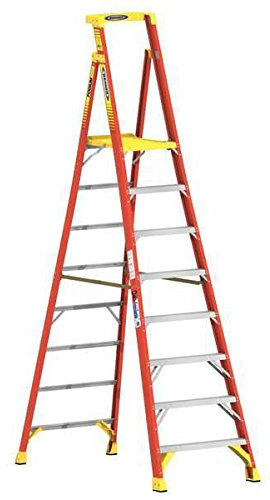 Podium Stepladder, 8 Ft, Fiberglass, 300 Lb
