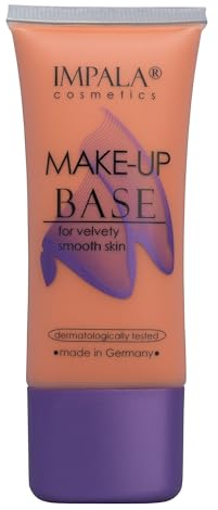 IMPALA | Make-up-Grundierung in Aprikose Farbe Nr. 4 | Perfekter Finish und Anti-Augenringe | Beseitigt Glanz und Rötungen | Ölfreie Textur für fettige und Mischhaut | 30 ml