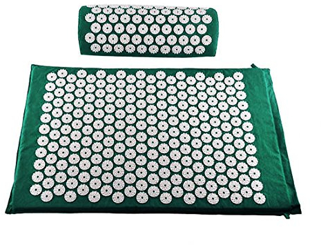 Hi Suyi Acupressure Set Massage Mat and Pillow Bed of Nails Yoga Bed Mattress for Pain Relief Relieves Stress Back Neck Scalp and Wellness