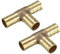sourcing map 2pcs Raccord cannelé tuyau en T en laiton 12 mm T 3 voies connecteur menuisier