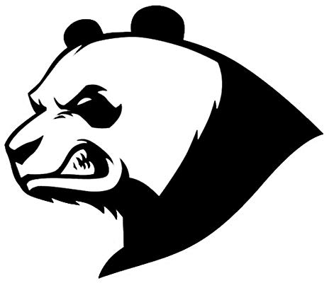 Angry Panda Bear Animal Fun Window Stickers adesivi per vinile Decal 13.6cm x 11.6cm - Nero