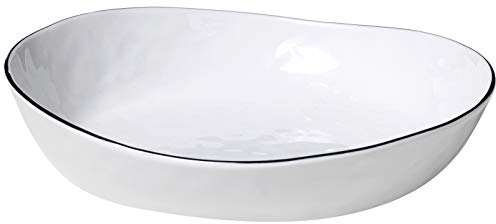 broste Copenhagen 14533287 Servierschale, Porzellan, Weis, 18, 2 x 20 x 4 cm