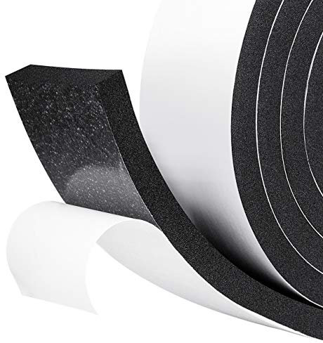 fowong Weather Stripping Foam Tape 50mm(W) x 10mm(T) x 2M(L) Weather Strip Gasket Seal,Anti-Vibration,Anti-Collision, Shockproof Soundproof Neoprene Rubber Strips Insulation for Window Door Car