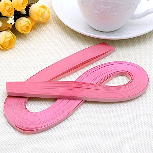 William-Lee Quilling-Papier, 120 Streifen, 5 mm breit, einfarbig, Origami-Papier, kreative Farbwechsel, handgefertigt, Handarbeit, Papier, Rose, 52cm/20.47'' in Length; 5mm/0.2'' in Width (Approx