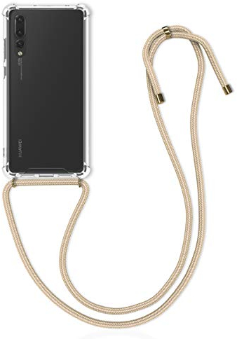 kwmobile Necklace Case kompatibel mit Huawei P20 Pro Hülle - Silikon Cover mit Handykette - Band Handyhülle Gold