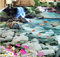 Xcmb 3D Pvc Bodenbelag Wasserdichte Tapete Benutzerdefinierte 3D Bodenbelag Wasserfall Doline Selbstklebende 3D Wandbild Tapete 3D Bodenfliesen-300Cmx210Cm