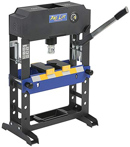 Pro-Lift-Werkzeuge Hydraulik-Presse 15t Werkstattpresse Tischpresse manuell blau Industrie-Presse Handpumpe umformen Shop-Press Abkantpresse + 8 Druckstücke