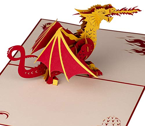 Dragon Pop Up Karte | 3D Karten Geburtstagskarten für Frauen, Mutter, Vater, Ehemann, Ehefrau Popup Grußkarten Lustige Geburtstagskarte Liebe Mutter Vater Kinder Sohn Tochter