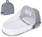 Martin Kench Babynest Babynestchen, Babykokon mit Moskitonetz Nestchen für Babybett, Kuschelnest, Reisebett für Baby und Säuglinge (Grau)