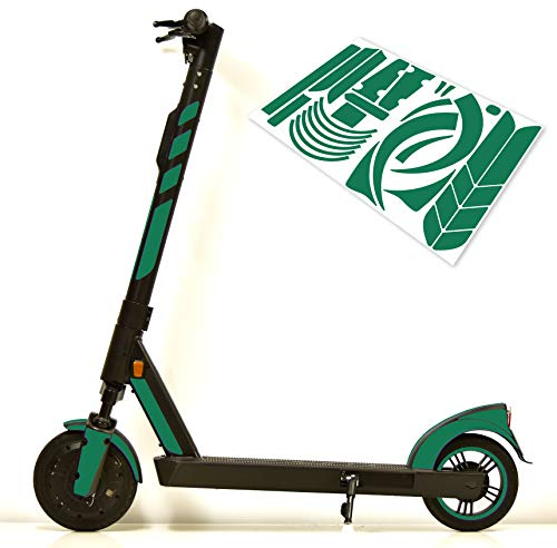 m2medien Aufkleber-Set (30-teilig) Sticker-Set auf 46x35cm Bogen geeignet für myTIER SXT Max Cityblitz Beast E-Scooter (Grün Reflektierend)
