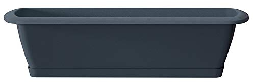 Erhard-Trading Alzira Lot de jardinières + soucoupe 60 cm Anthracite