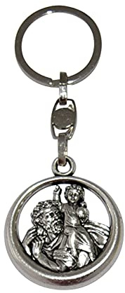 Porte-clés rond Saint Christophe