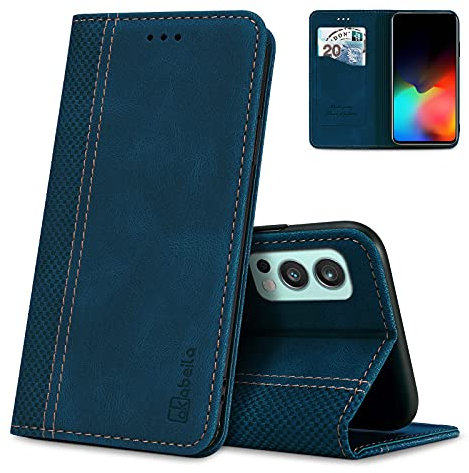 AKABEILA Hülle für OnePlus Nord 2 5G Handyhülle Leder Flip Case Ständer PU Brieftasche Schutzhülle Klapphülle Tasche Case mit [Kartenfach] [Standfunktion] [Magnetisch]